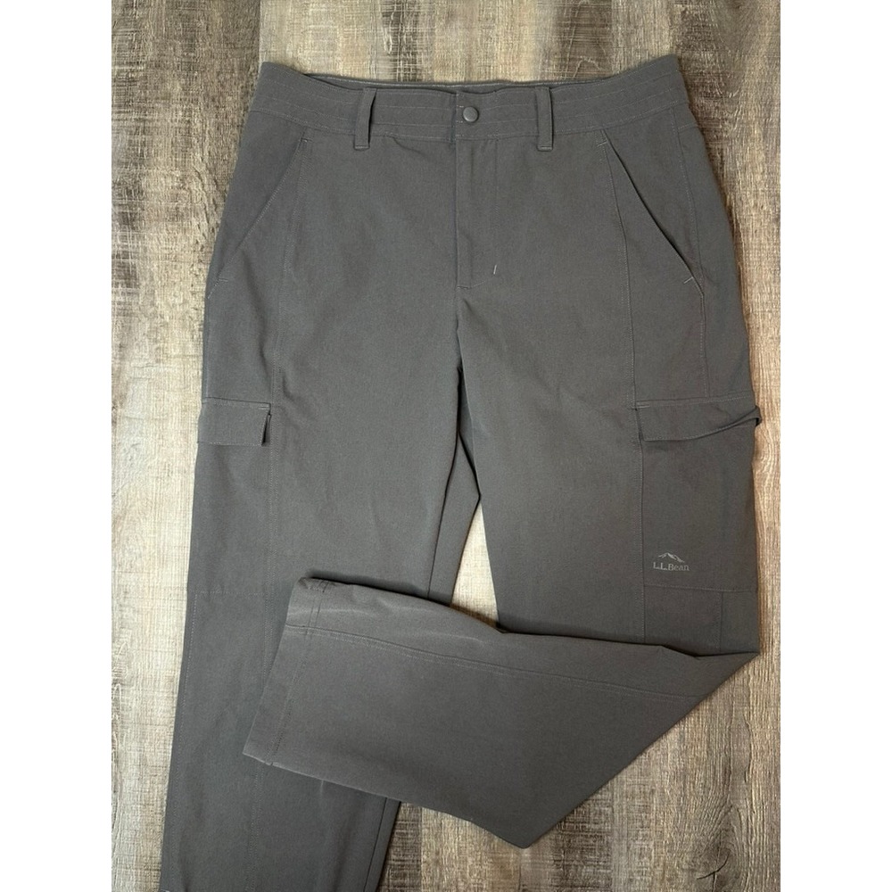 LL Bean Vista Camp Pants Womens 12 Reg Gray Cargo Hiking Trousers 521649